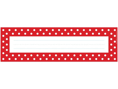 Red Polka Dot Double-Sided Nameplates - US 1485