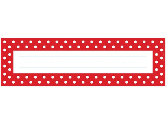 Red Polka Dot Double-Sided Nameplates - US 1485
