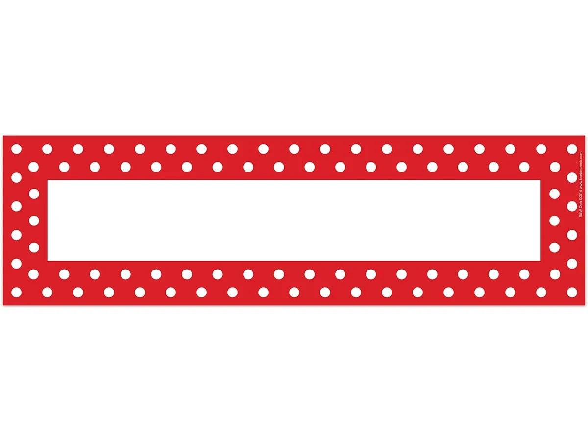Red Polka Dot Double-Sided Nameplates - US 1485