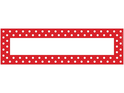 Red Polka Dot Double-Sided Nameplates - US 1485