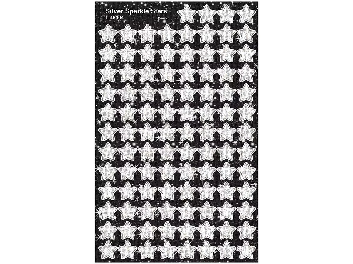 Silver Sparkling Star Mini Stickers - US 9672