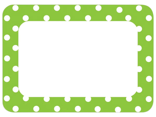 Lime Green Polka Dot Name Tags - US 5252