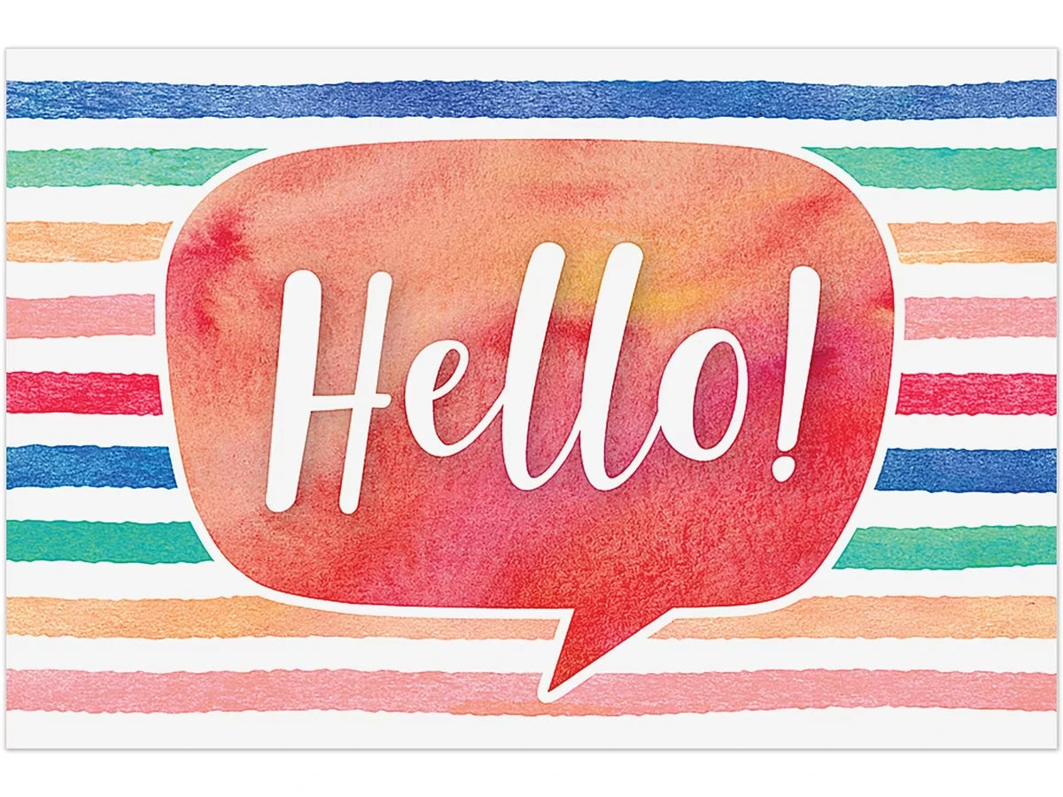 Watercolor Hello Postcards - US 1369