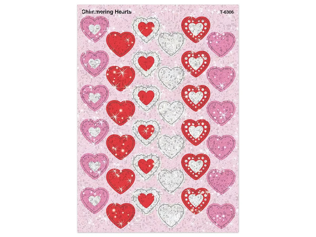 Shimmering Heart Sparkle Stickers - US 4742