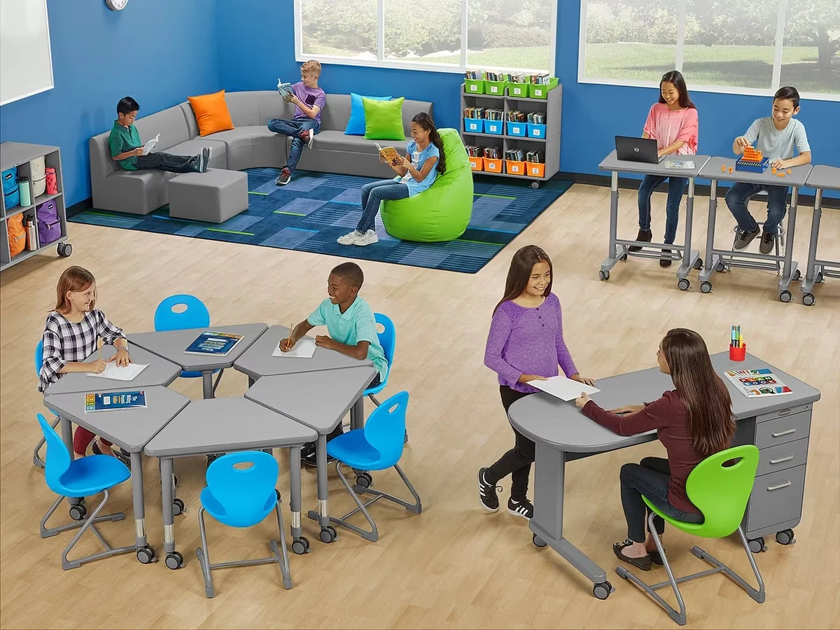 Flex-Space Mobile Round Tables - Gray - US 6205