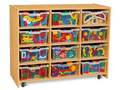 Classic Birch Big Bins See-Inside Storage Unit - 12 Cubby - US 3077