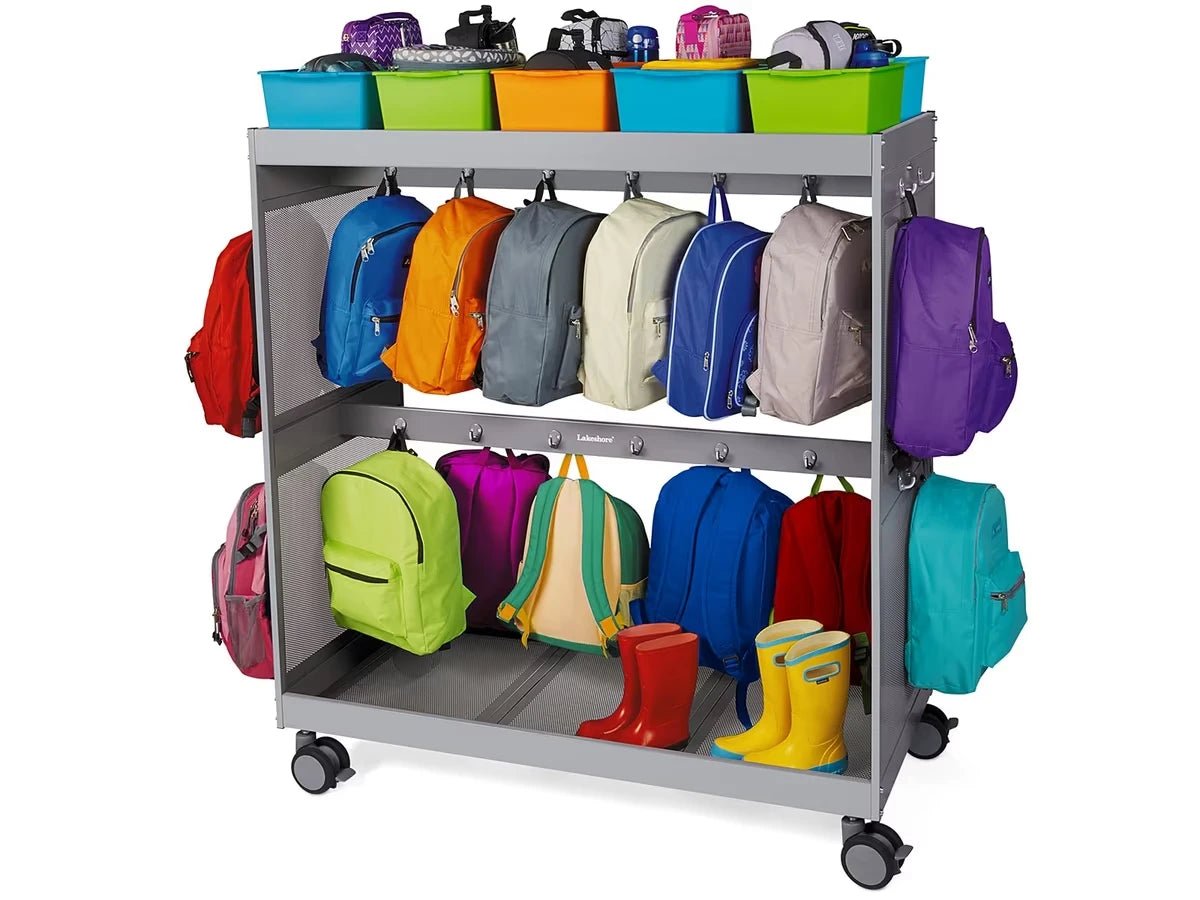 Flex-Space Student Storage Backpack Cart - Gray - US 6286