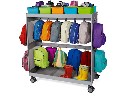 Flex-Space Student Storage Backpack Cart - Gray - US 6286