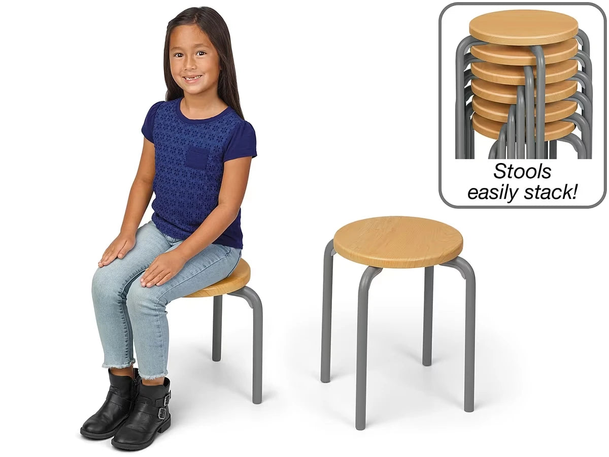 Flex-Space Premium Stacking Stools - Maple - US 6117
