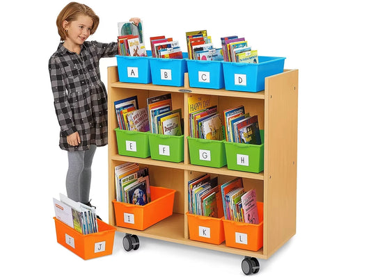 Flex-Space Mobile Book Bin Storage Center - Maple - US 9061