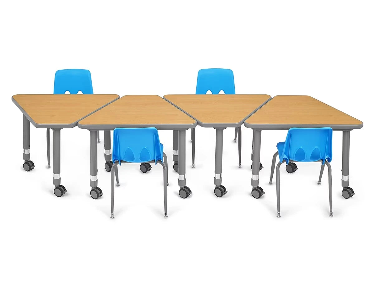 Flex-Space Mobile Wedge Student Desk - Maple - US 1562