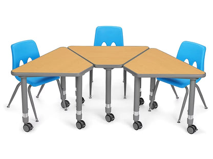 Flex-Space Mobile Wedge Student Desk - Maple - US 1562
