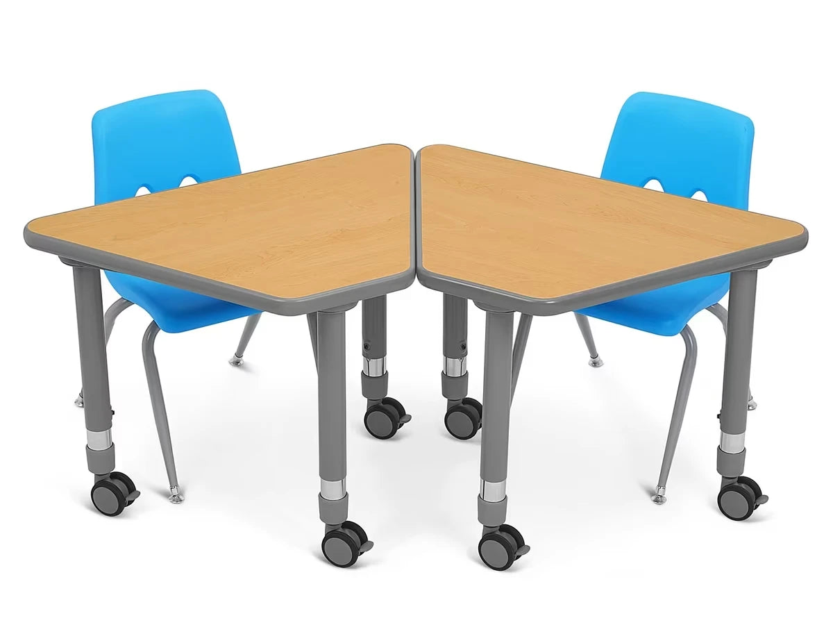 Flex-Space Mobile Wedge Student Desk - Maple - US 1562