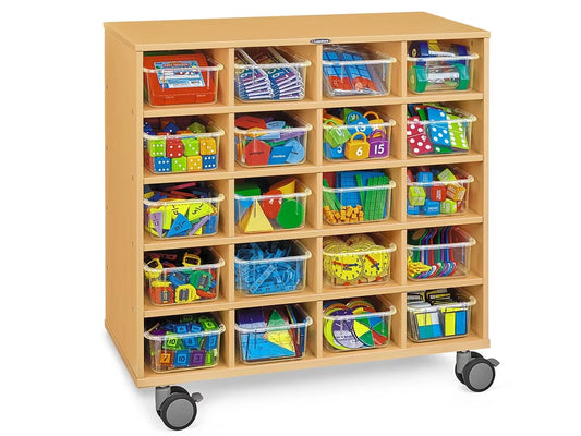 Flex-Space Mobile Clear-View 20-Bin Storage Center - Maple - US 5341