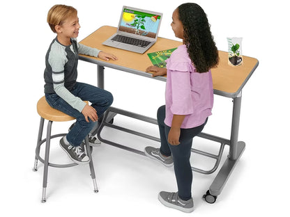 Flex-Space Mobile Standing Desk for Two - Maple - US 7037