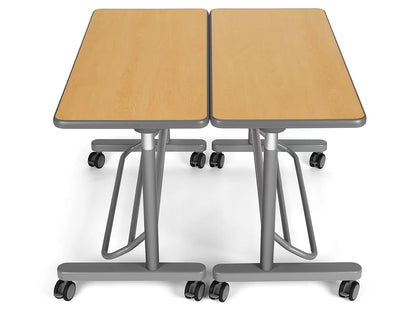 Flex-Space Mobile Standing Desk for Two - Maple - US 7037