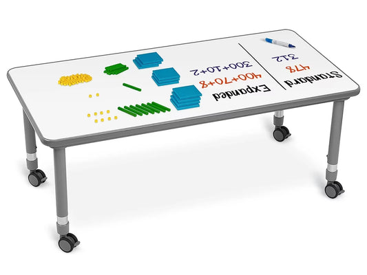 Flex-Space Write & Wipe Mobile Rectangular Table - US 9216