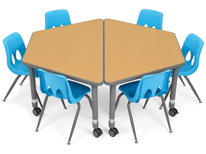 Flex-Space Mobile Trapezoid Table - Maple - US 9641