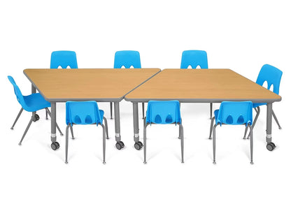 Flex-Space Mobile Trapezoid Table - Maple - US 9641