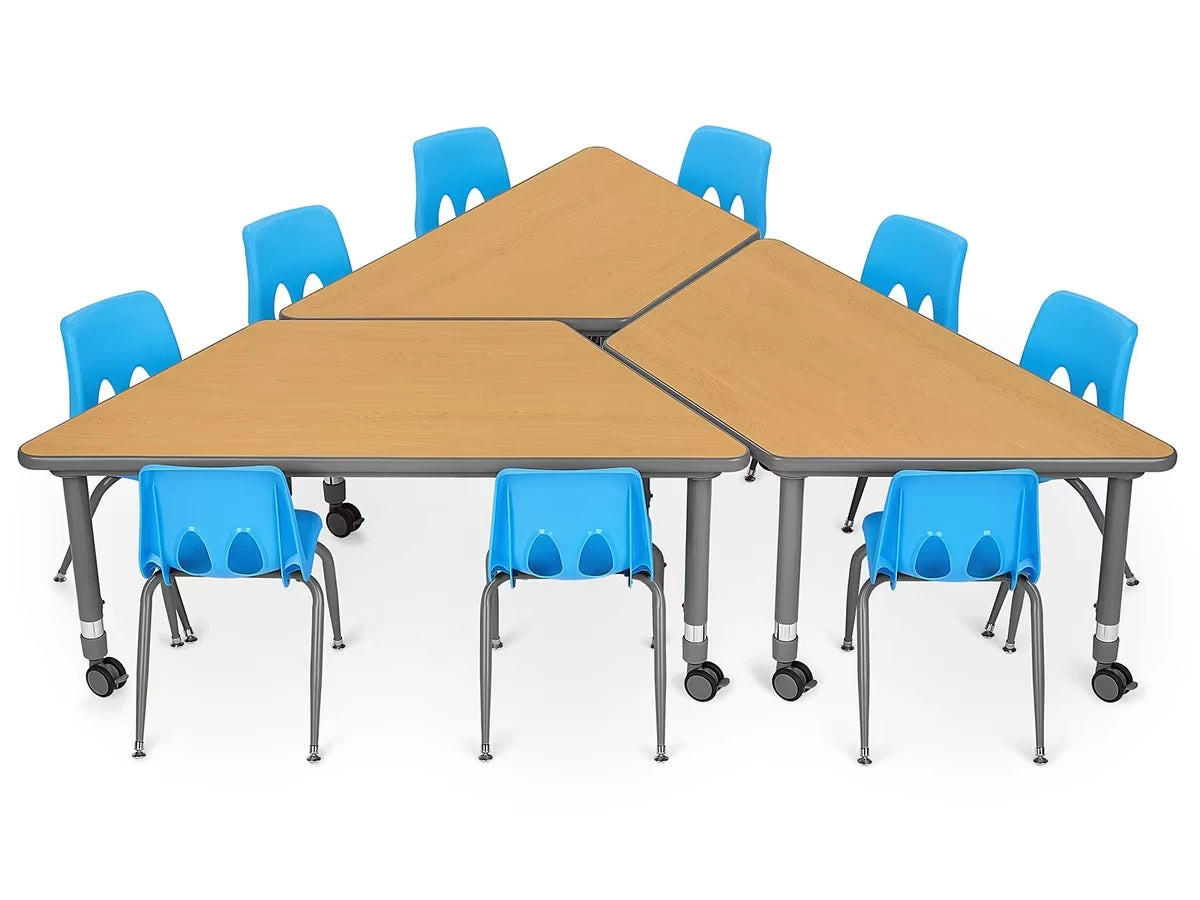 Flex-Space Mobile Trapezoid Table - Maple - US 9641