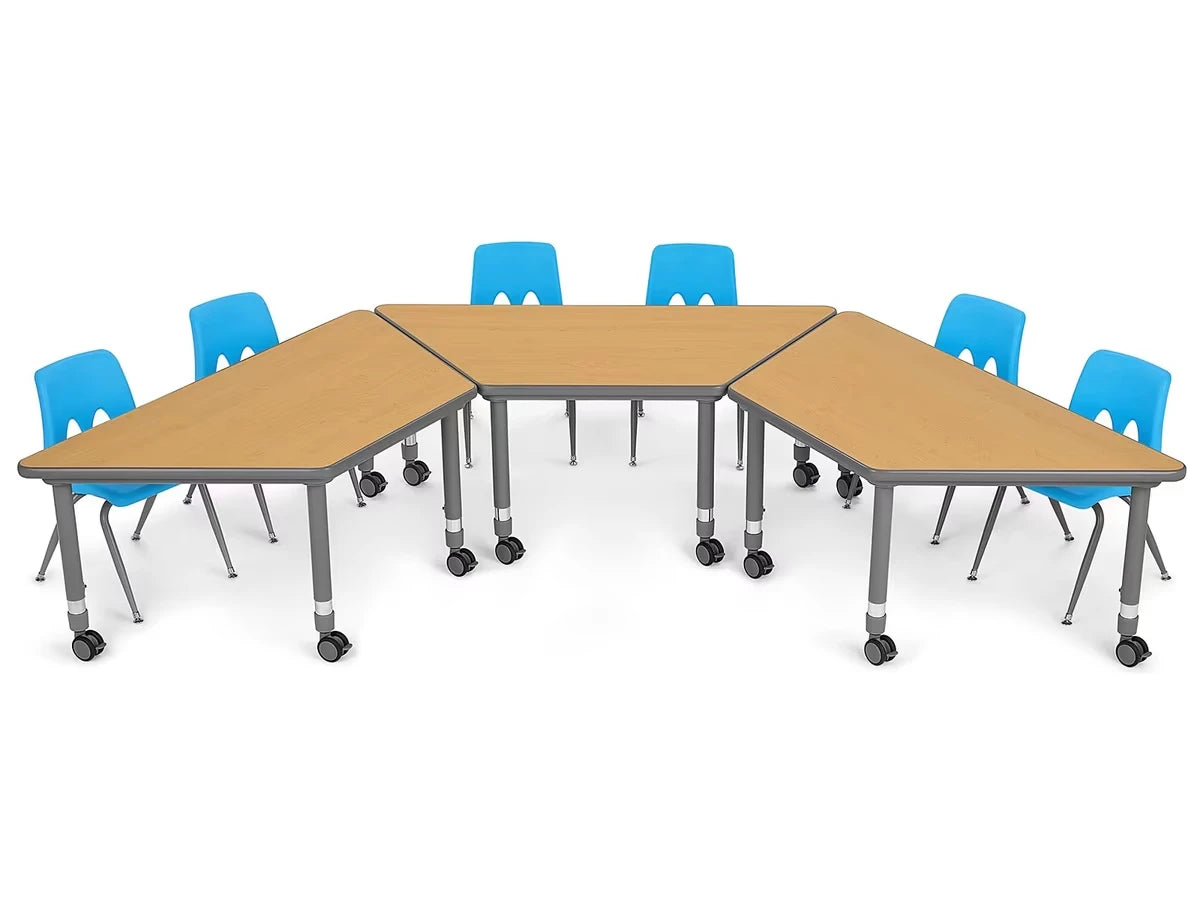 Flex-Space Mobile Trapezoid Table - Maple - US 9641