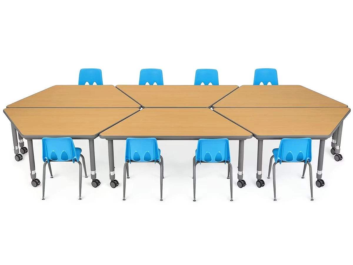 Flex-Space Mobile Trapezoid Table - Maple - US 9641