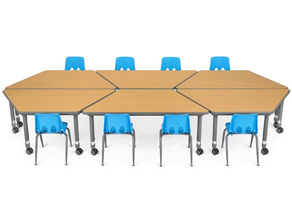 Flex-Space Mobile Trapezoid Table - Maple - US 9641