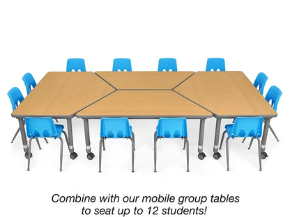 Flex-Space Mobile Trapezoid Table - Maple - US 9641