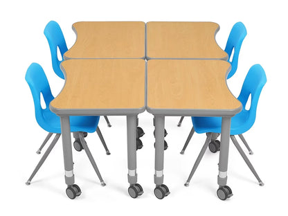 Flex-Space Mobile Student Desk with Book Box - Maple - US 7218