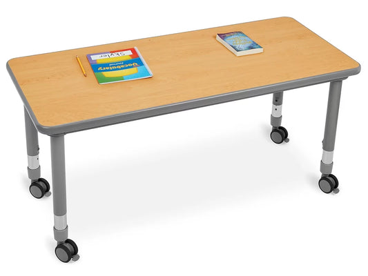 Flex-Space Mobile Student Desk for Two - Maple - US 4011