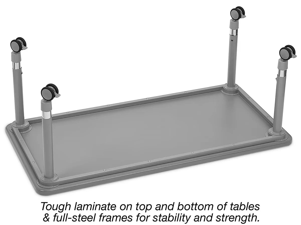 Flex-Space Mobile Rectangular Tables - Gray - US 2667