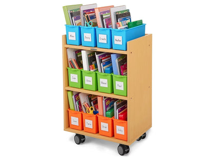 Flex-Space Mobile Storage Bin Center for 12 Students - Maple - US 4052