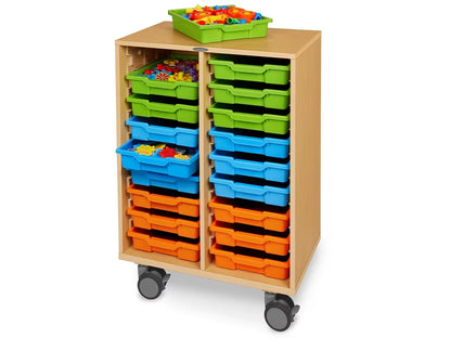 Flex-Space Mobile 18-Tray Storage Center - Maple - US 7758