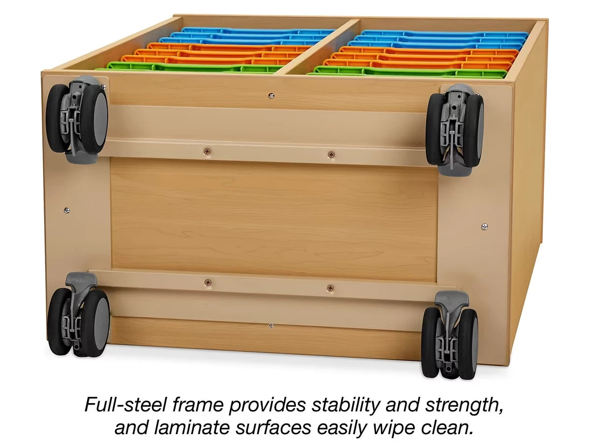 Flex-Space Mobile 18-Tray Storage Center - Maple - US 7758
