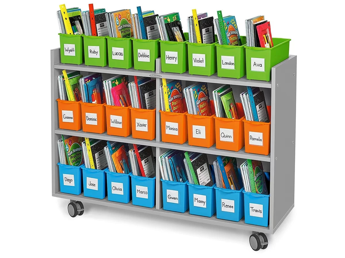 Flex-Space Mobile Storage Bin Center for 24 Students - Gray - US 8224