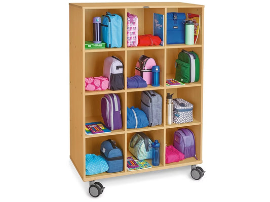 Flex-Space Mobile 12-Cubby Storage Unit - Maple - US 1028