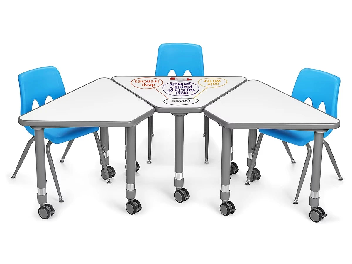 Flex-Space Write & Wipe Mobile Wedge Student Desk - US 2892