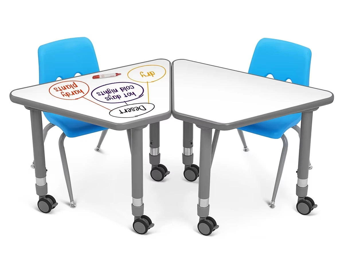 Flex-Space Write & Wipe Mobile Wedge Student Desk - US 2892