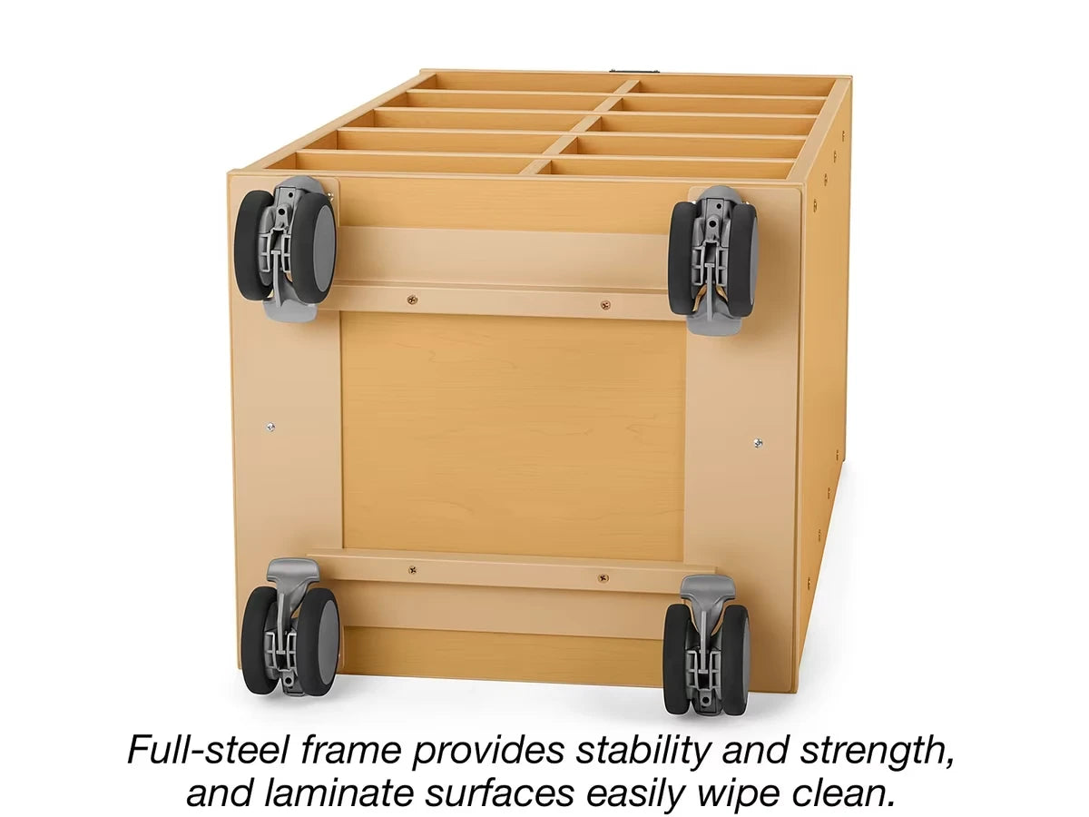 Flex-Space Mobile Clear-View 10-Bin Storage Center - Maple - US 4873