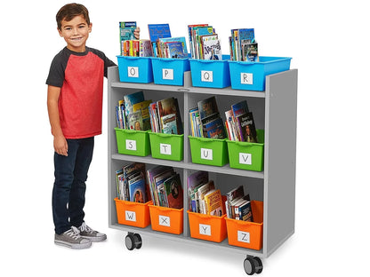 Flex-Space Mobile Book Bin Storage Center - Gray - US 9547