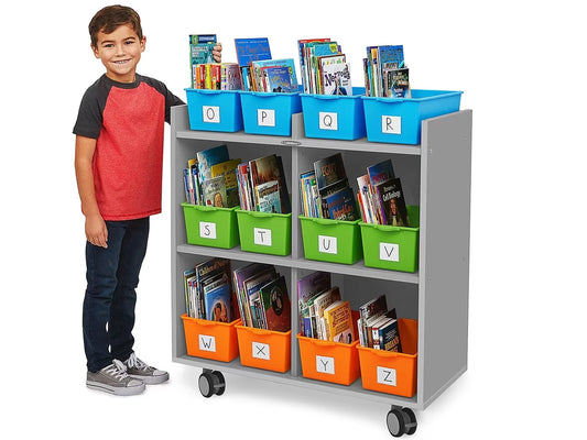 Flex-Space Mobile Book Bin Storage Center - Gray - US 9547