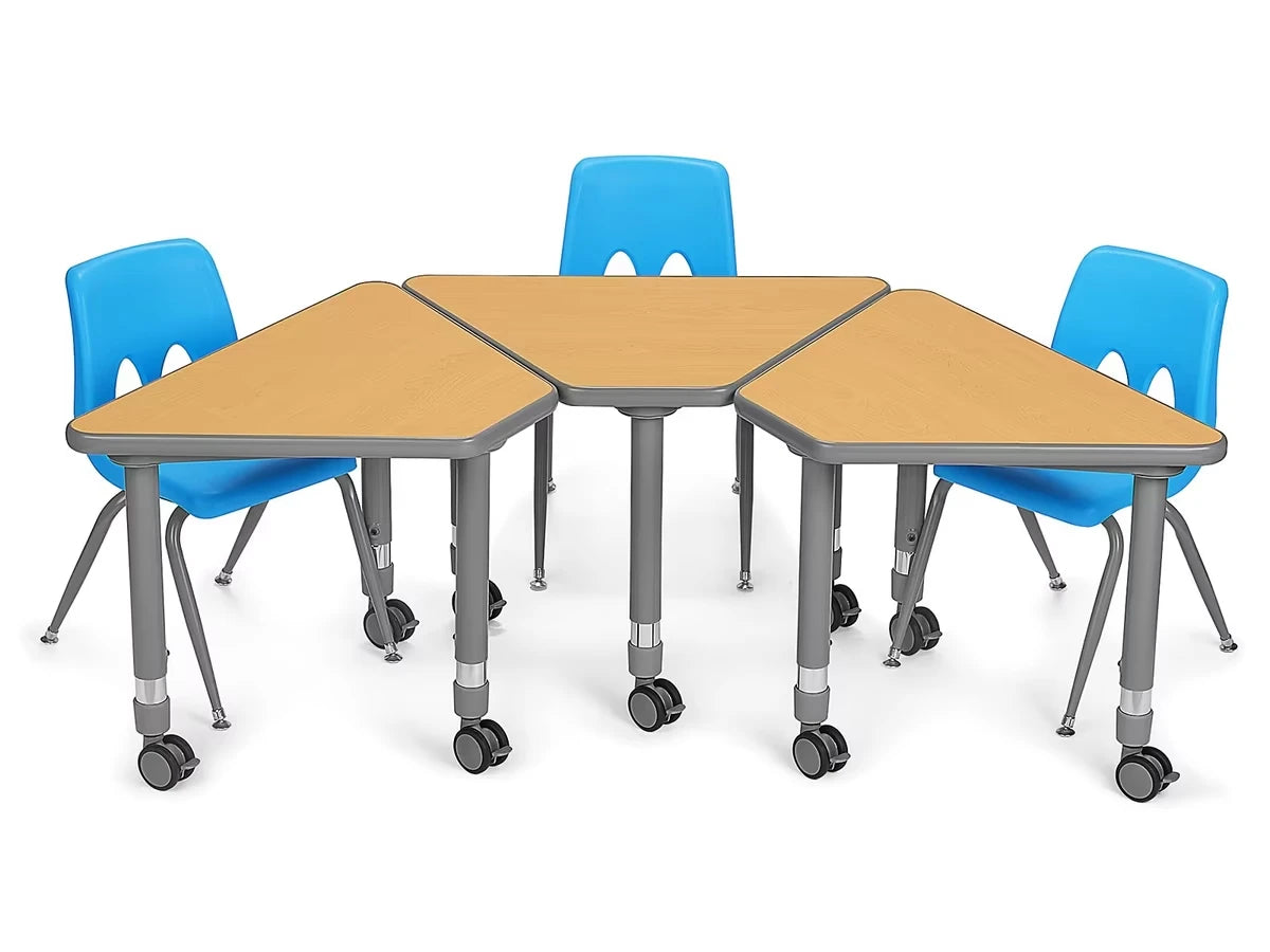 Flex-Space Mobile Wedge Student Desk with Book Box - Maple - US 1947
