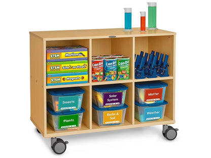 Flex-Space Mobile 6-Cubby Storage Unit - Maple - US 7000