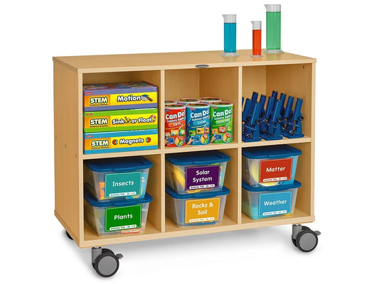 Flex-Space Mobile 6-Cubby Storage Unit - Maple - US 7000