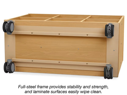 Flex-Space Mobile 6-Cubby Storage Unit - Maple - US 7000