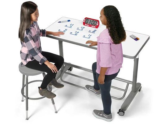 Flex-Space Write & Wipe Mobile Standing Desk for Two - US 4146