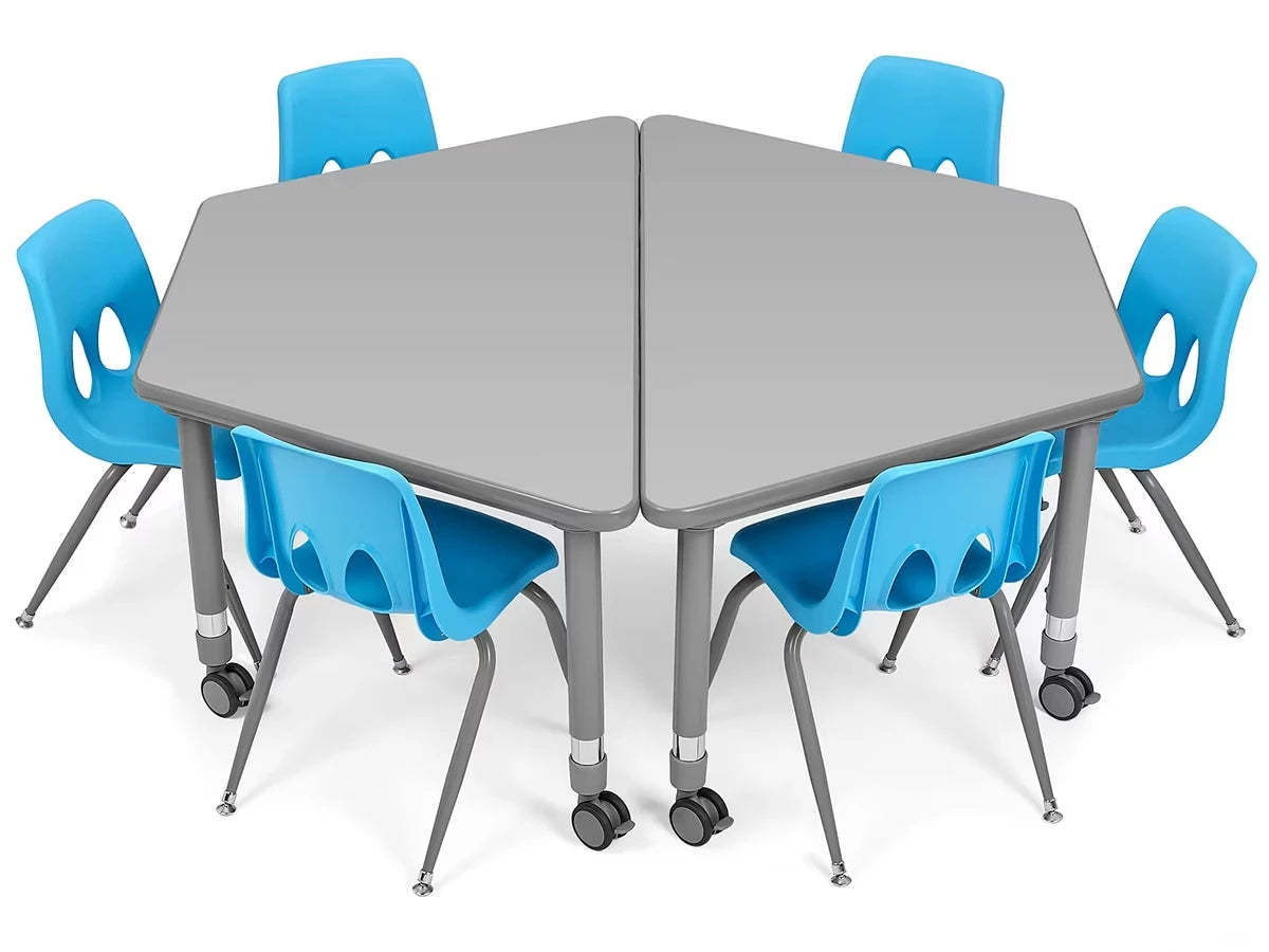 Flex-Space Mobile Trapezoid Table - Gray - US 7240