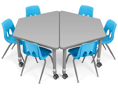 Flex-Space Mobile Trapezoid Table - Gray - US 7240