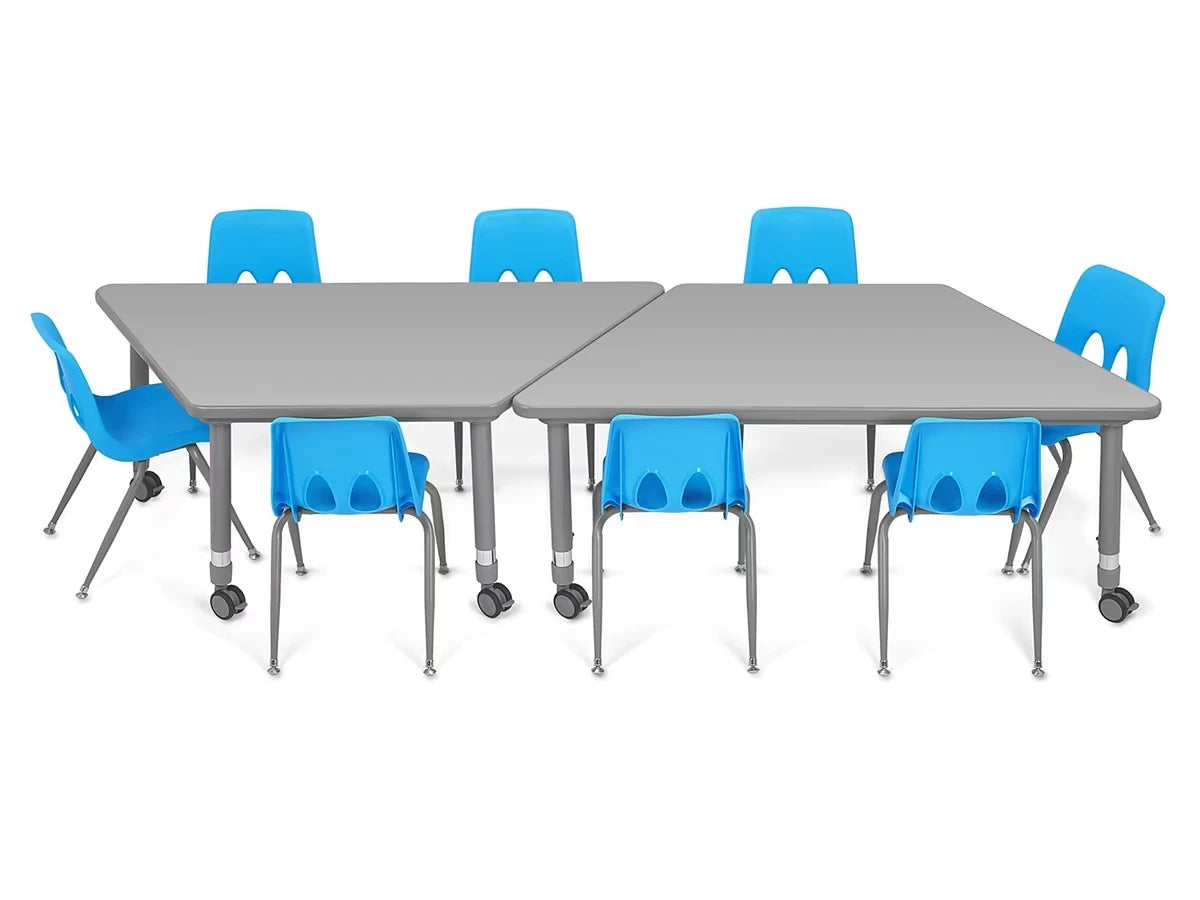 Flex-Space Mobile Trapezoid Table - Gray - US 7240