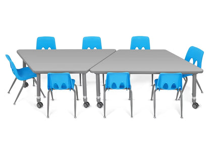 Flex-Space Mobile Trapezoid Table - Gray - US 7240